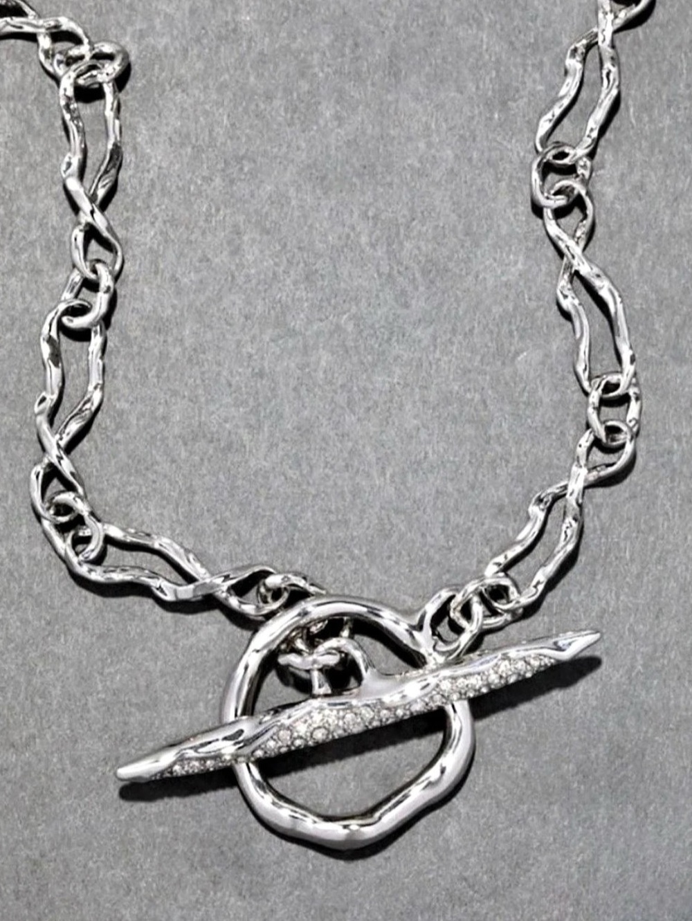 Alexis Bittar Solanales Crystal Infinity Link Toggle Pendant Necklace